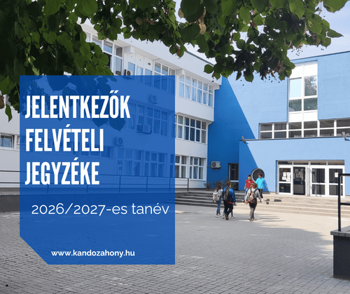 Ideiglenes felvételi jegyzék 2026-2027 tanév